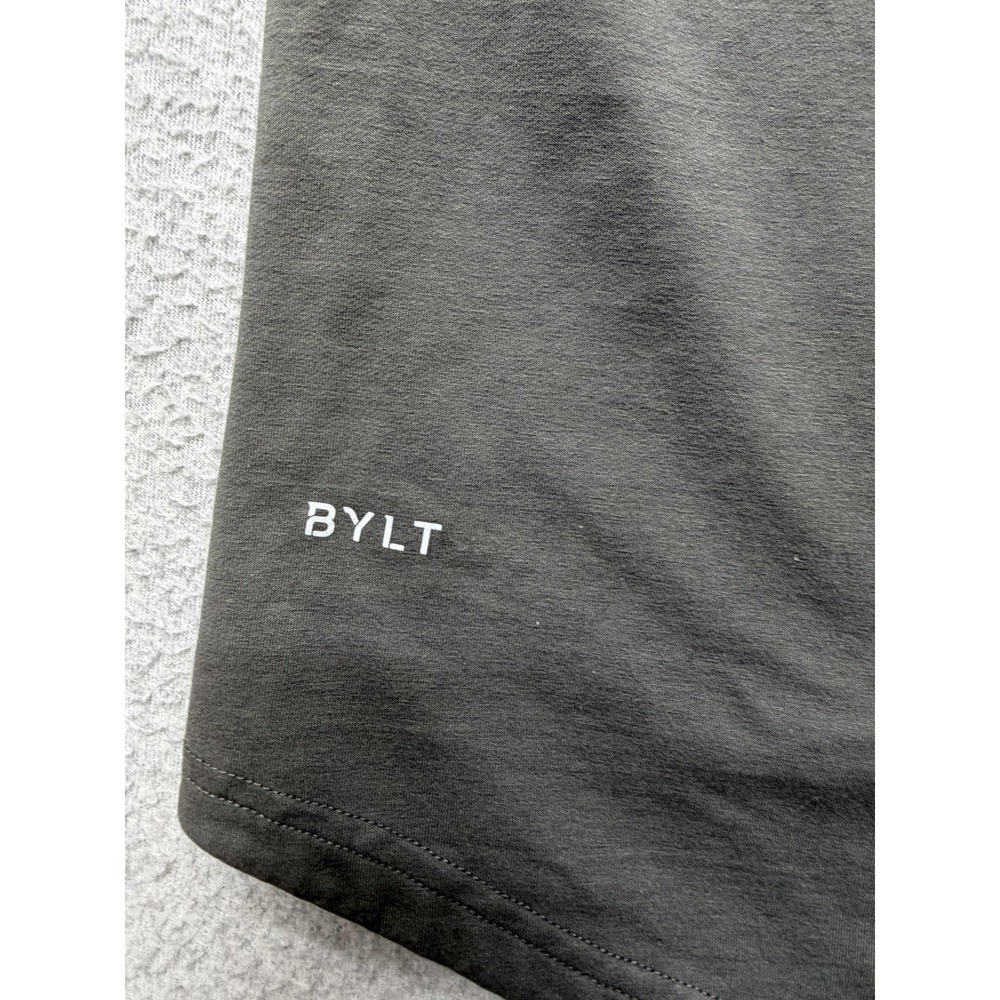 BYLT Lux Polo Shirt Mens Small Gray Contrast Collar Drop Cut Stretch Casual Knit - Picture 3 of 7